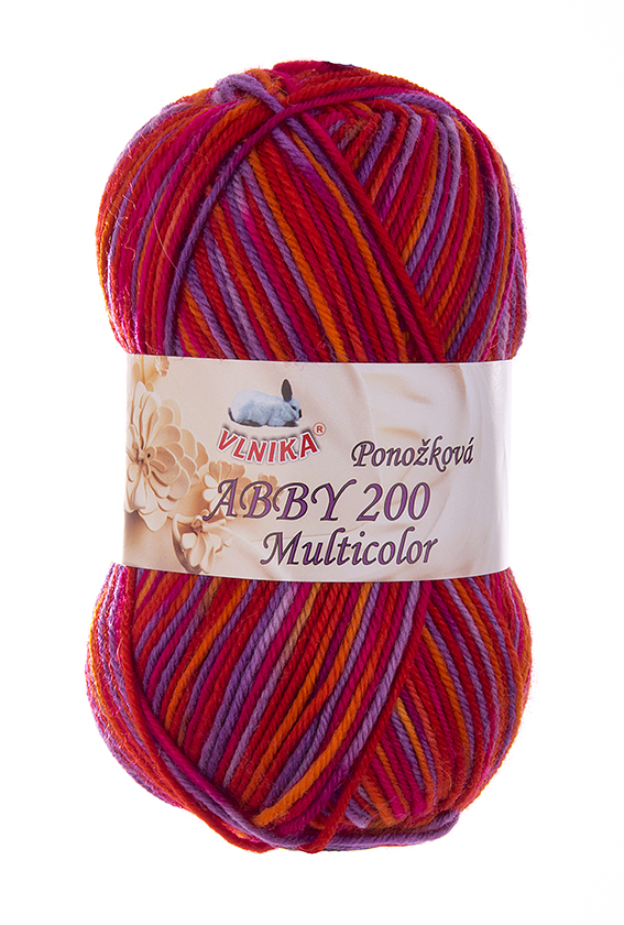 Příze Abby 200 multicolor, samovzorovací