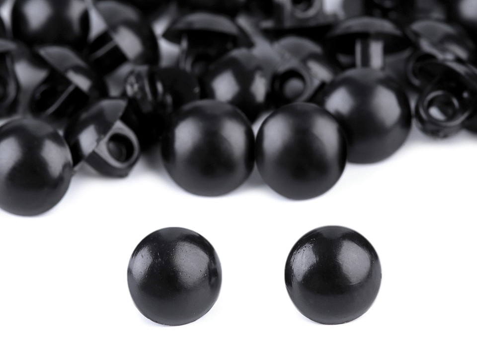 Oči našívací 8mm černé 