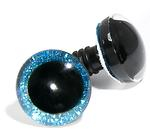 Bezpečnostní oči 14mm glitrové modré