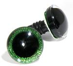 Bezpečnostní oči 14mm glitrové zelené
