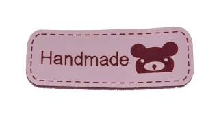 Hand Made 40x15 medvídek růžovo červený