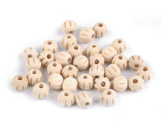 Dřevěný korálek 12mm vroubkovaný 20g