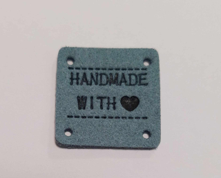 Hand Made with love 25x25mm petrol skladem 20ks