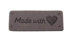 Made with ♥ 50x20mm šedá