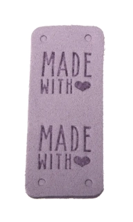Made with ♥ 50x20mm na přeložení světle fialová - skladem 4ks