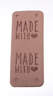 Made with ♥ 50x20mm na přeložení pudrová - skladem 1ks
