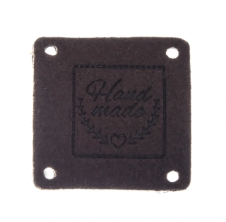 Hand Made 25x25mm tmavě hnědá