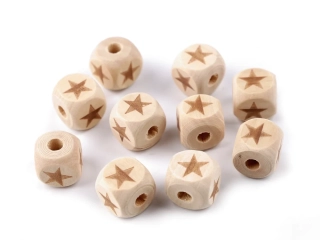 Dřevěné korálky 14x14mm hvězda 