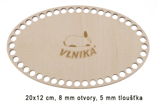 Dno 20x12cm ovál bříza 8mm - skladem 1ks 